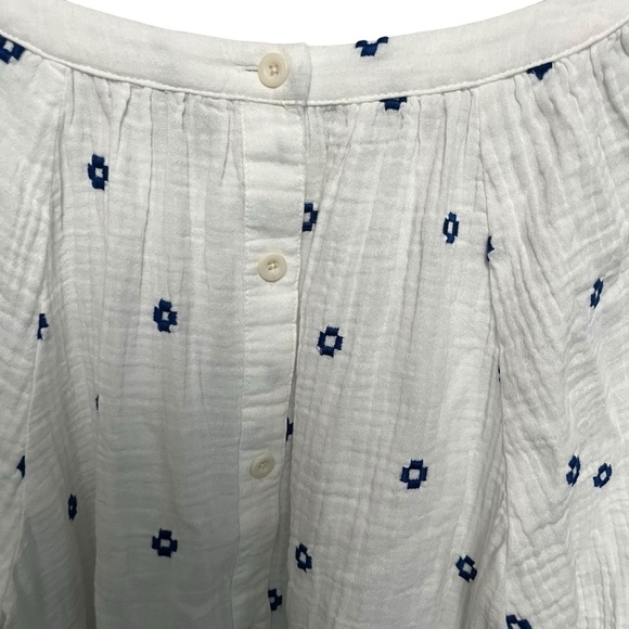 Madewell Embroidered Lightspun Wide Neck Cuffed Sleeve Top - Picture 8 of 11